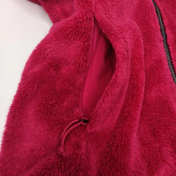 The North Face Womens XS Osito Jacket Hot Pink Plush Fleece Zip Silver READ - Picture 9 of 13